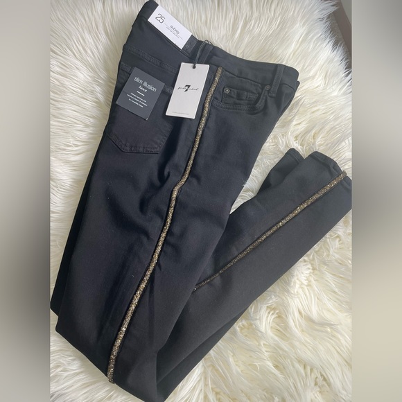 7 for All Mankind Aubrey with Caviar Side Jeans - Picture 4 of 9